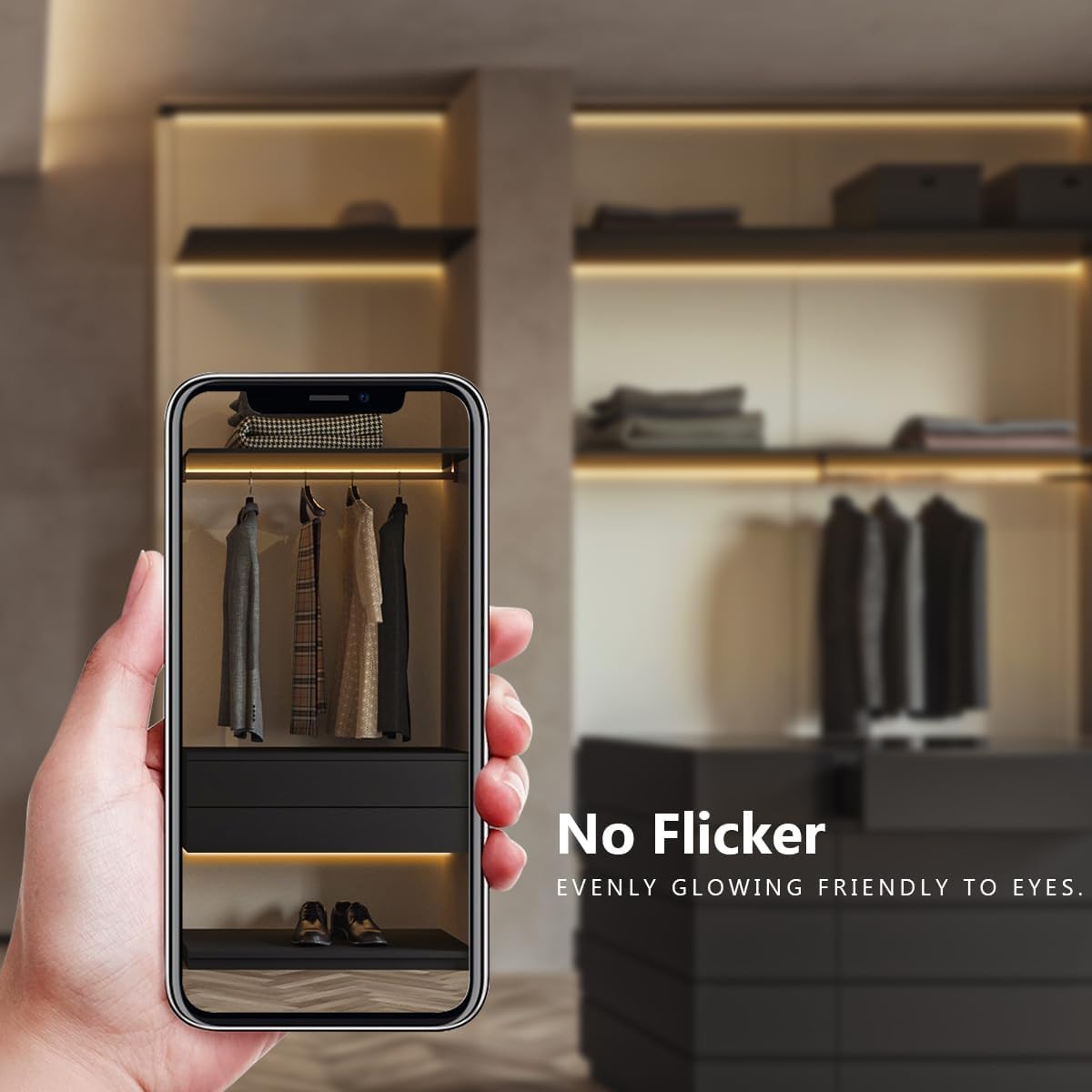 Tlinkosta Cabinet Light Cob Led Strip Lights 6-In-1 Dimmable Touch Control For Display Cabinets  Wardrobes  Kitchen  Wine Cabinets  Showcase & Shelf Lighting (Warm Light  3.3Ft)