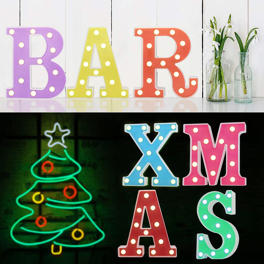 Pooqla LED Letter Lights, Purple Alphabet Sign, Warm White LED, DIY Marquee Night Light, Model d3b6552b-7c36-4557-abd5-964997
