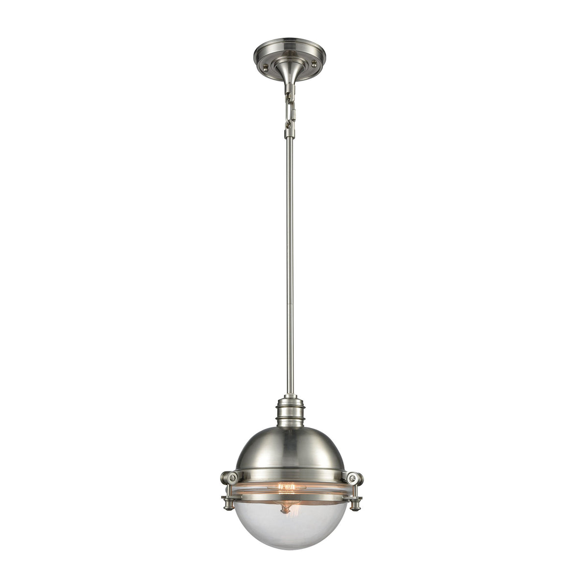 Elk Home 1-Light Mini Pendant, 10'' Wide, Satin Nickel, Metal, Modern Lighting Fixture