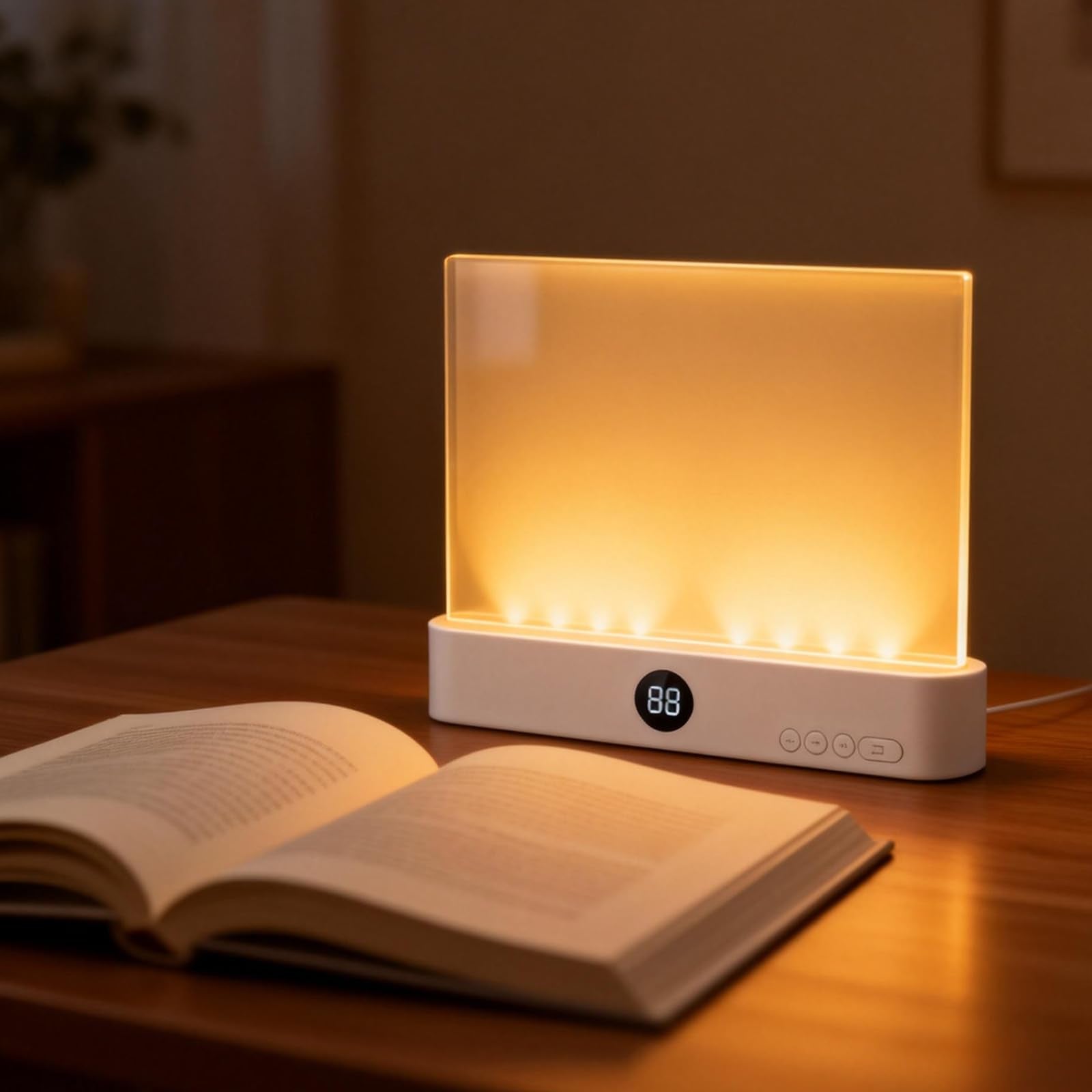 Book Lights for Reading at Night, Smart LED Reading Light, Flat Book Light, Rechargeable LED Clear Full Page Read??ng L??ght wit