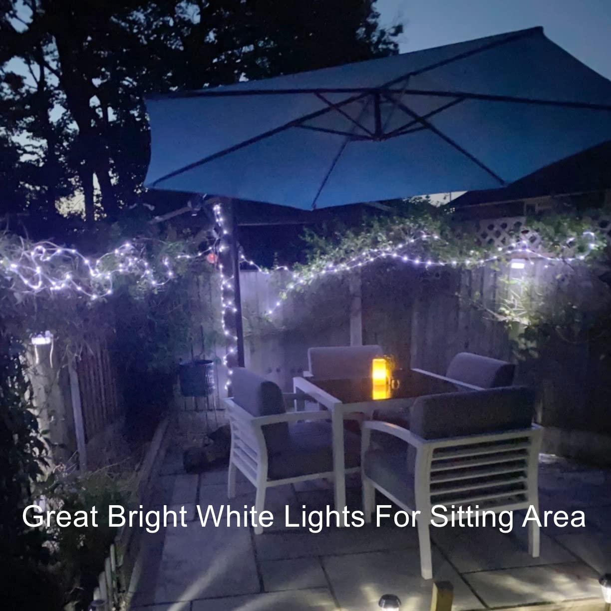 Qitong Solar Rope Lights, 2 Pack Each 33Ft 100Led String Lights Outdoor Waterproof, 8 Modes Solar Tube Lights For Outside Garden