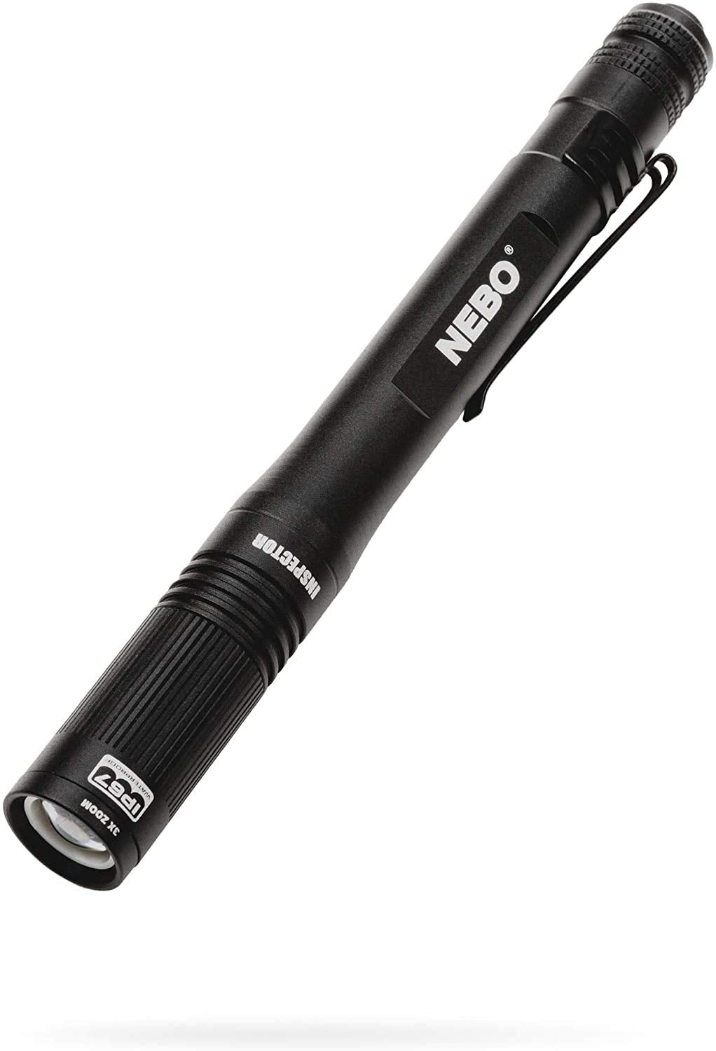 NEBO NB6713 Inspector, Powerful Waterproof Pocket Light, Three Light Modes, Adjustable Zoom, Impact Resistant, Black