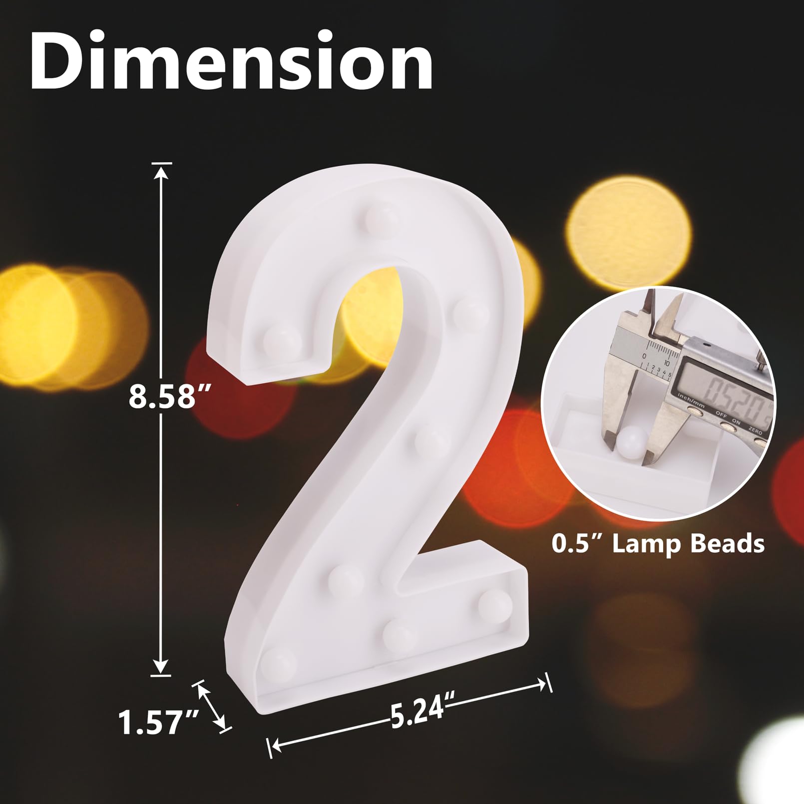 Tronsboo Led Marquee Sign Light Up Letters, Alphabet Light Up Letters Sign, Battery Powered Led Letter Lights For Night Light, Wedding, Birthday, Party, Christmas Or Home Decor (Number 2)