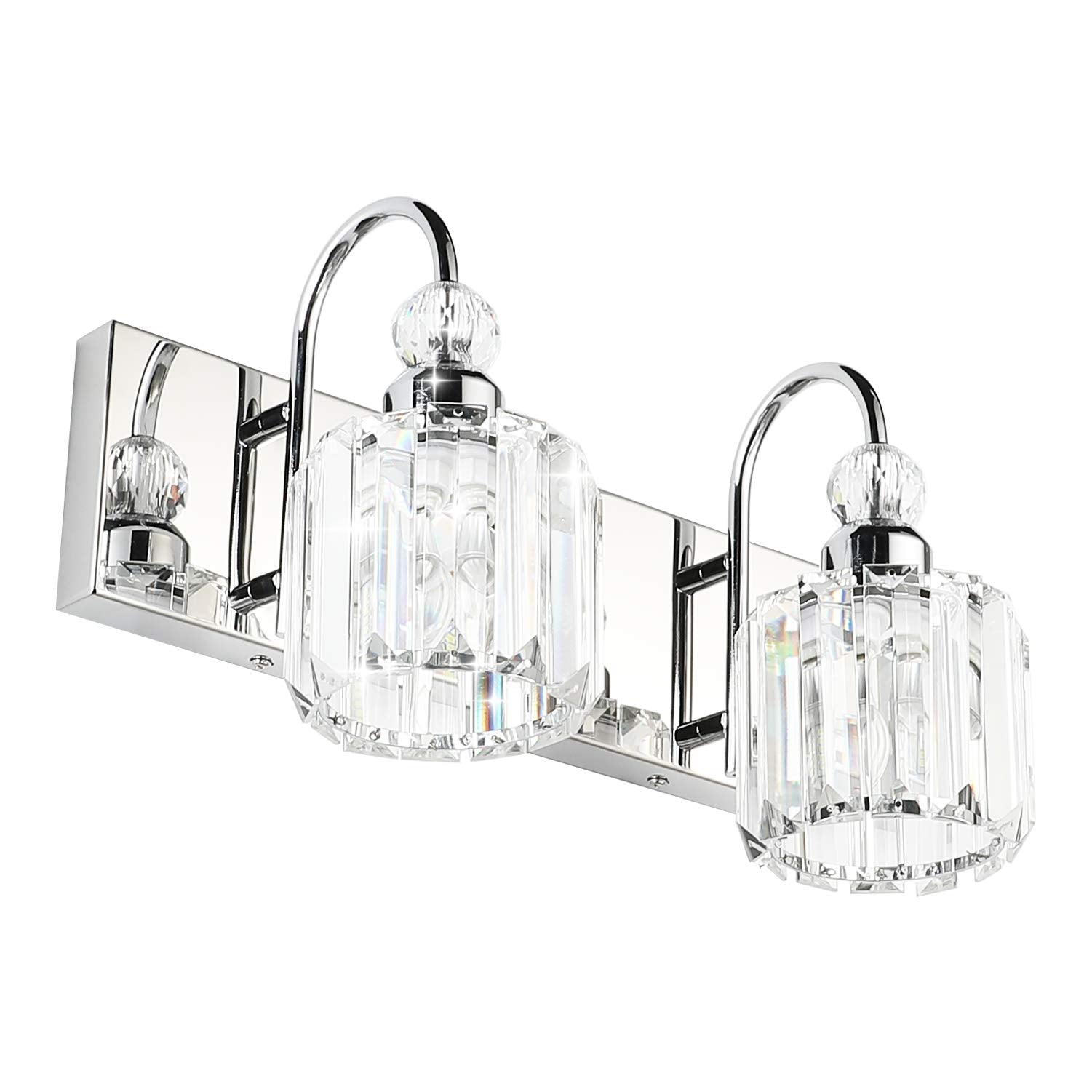 Ralbay Modern Bathroom Vanity Light - 2-Light Crystal Wall Fixture For Bathroom