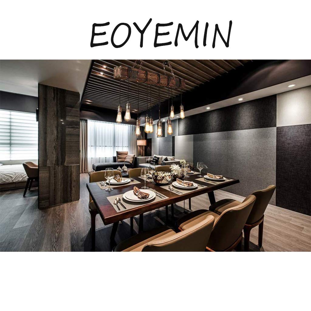 Eoyemin 10-Lights Rustic Chandelier - Industrial Wooden Pendant Light, Adjustable Height, Old Color, Model Eoyemin-ZYMTD-1