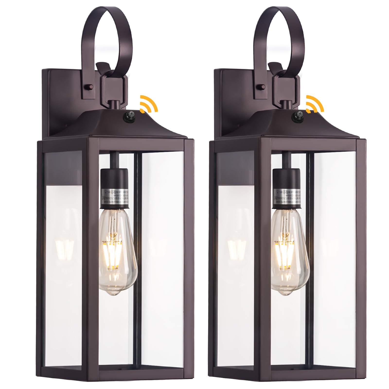 Yolsunes 19 Dusk To Dawn Outdoor Lighting 2 Pack  Large Outdoor Wall Sconce Dusk To Dawn Sensor Wall Sconce Lamp  Anti Rust Bronze Dusk Till Dawn Porch Light For Doorway  Garage  Patio