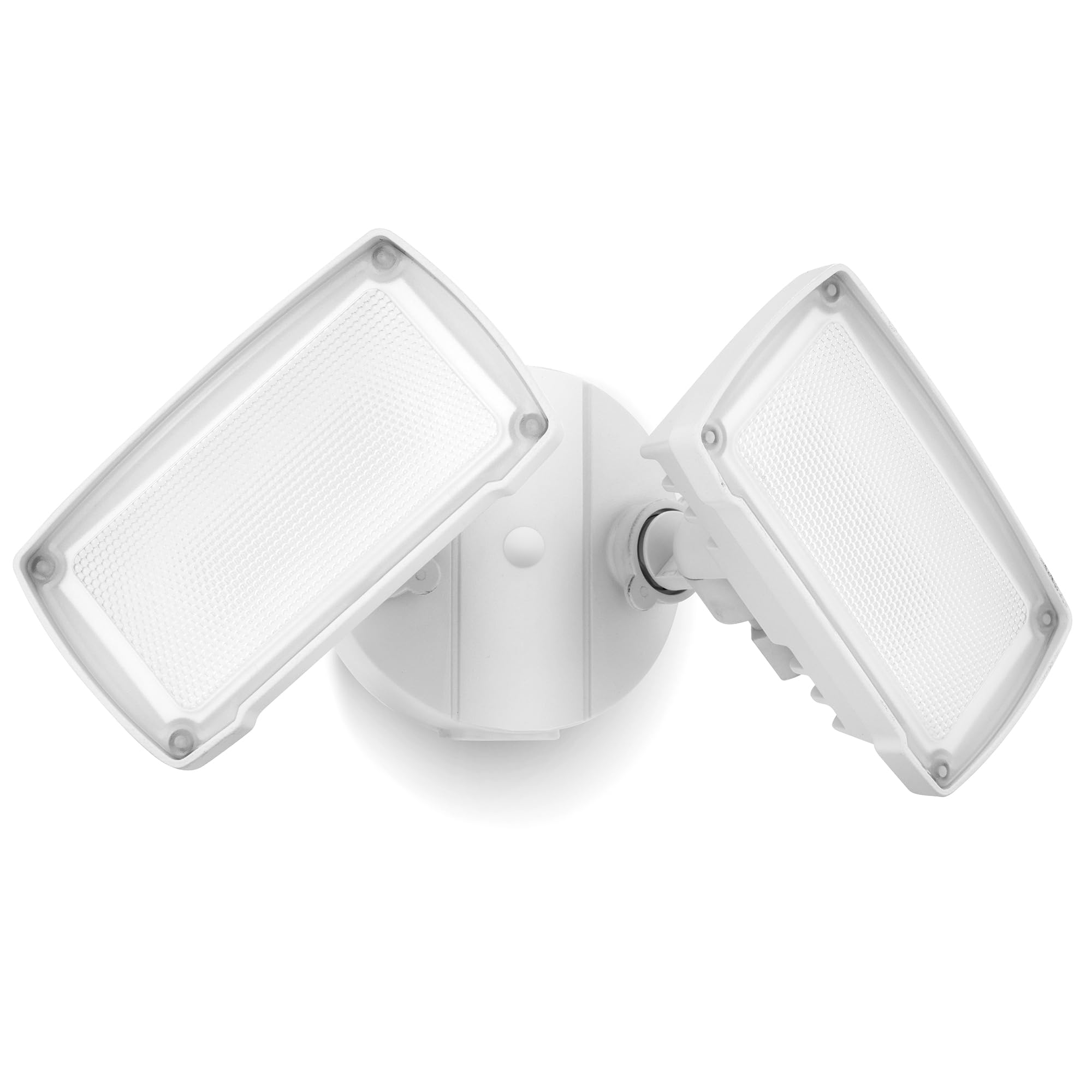LUTEC 32W Dual-Head LED Flood Light, 3500LM, 5000K, P65 Waterproof, Wall Mount, White