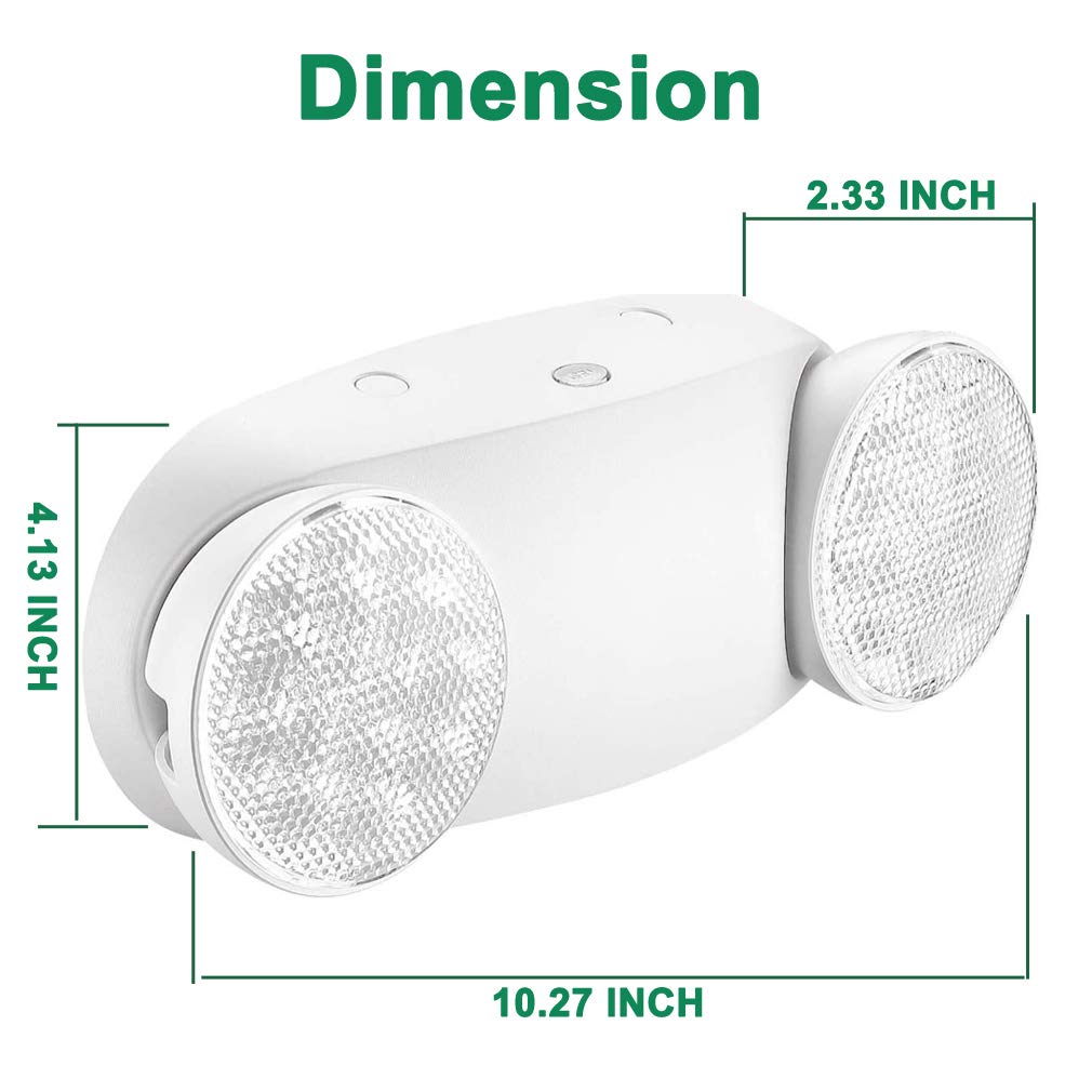 Ostek 4 Pack Led Emergency Exit Lighting Fixtures With Two Heads, Us Standard Adjustable Integrated Led Emergency Light With Battery Backup, Ul 924 Qualified
