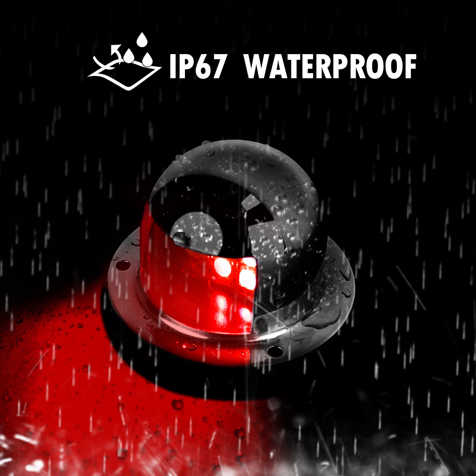 Obcursco LED Navigation Lights for Boats - Red & Green, Aluminum, Deck Mount, Port & Starboard, Model 4333805958, Silver