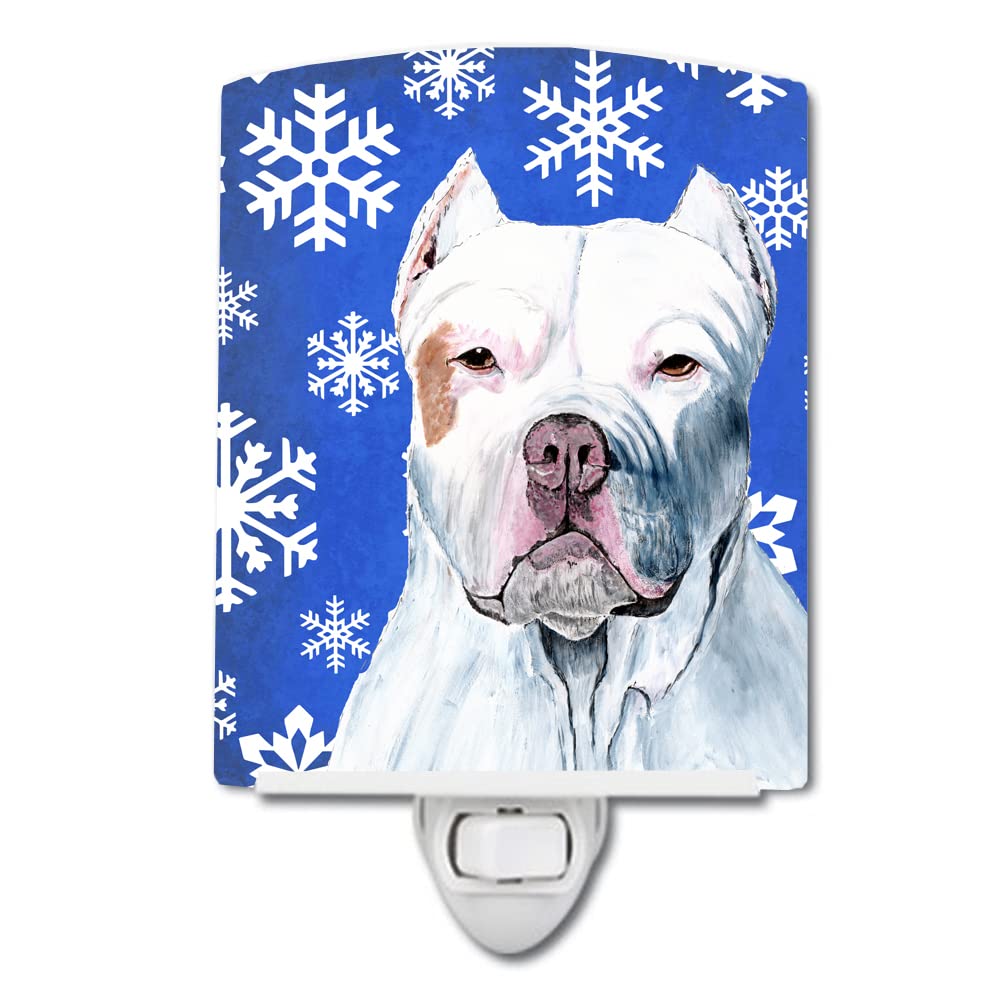 Carolines Treasures Ceramic Night Light, Pit Bull Design, UL-Certified, 6x4x3in, Multicolor, Model SC9381CNL