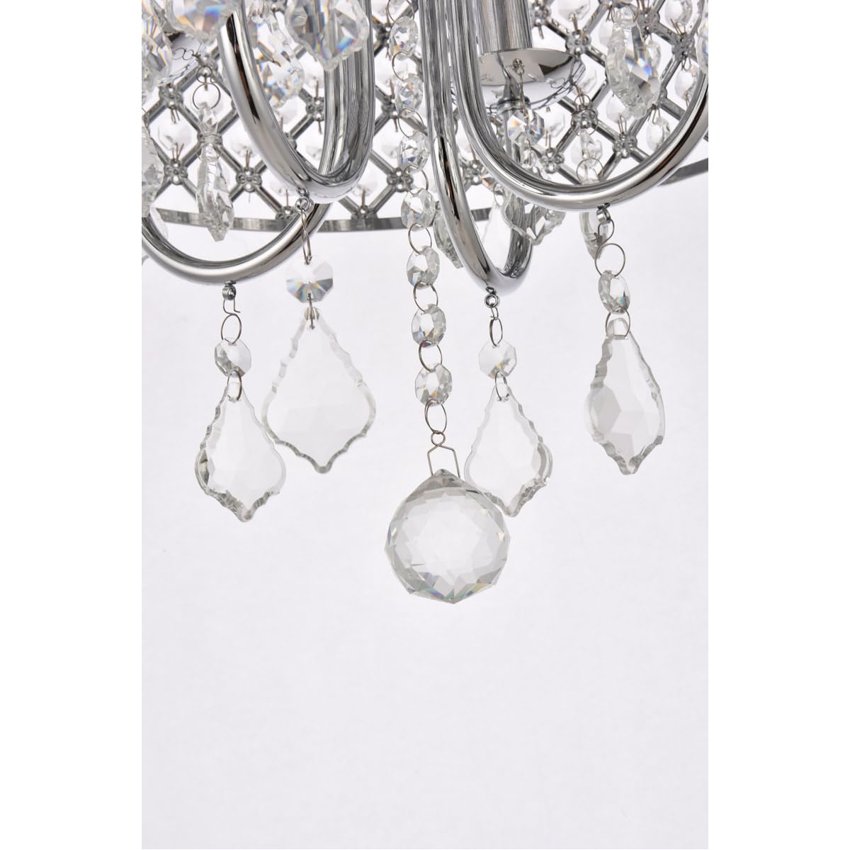 Living District Elise 4-Light Transitional Metal Flush Mount in Chrome Finish