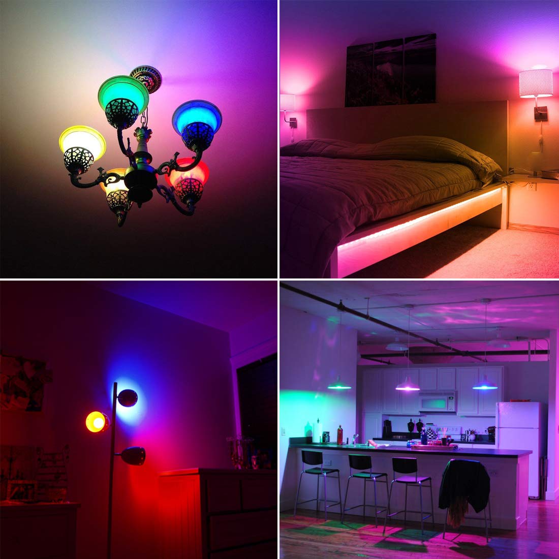 Yangcsl RGB LED Light Bulbs, 40W Equivalent, Daylight White & RGB, E26 Base, 10 Count Pack
