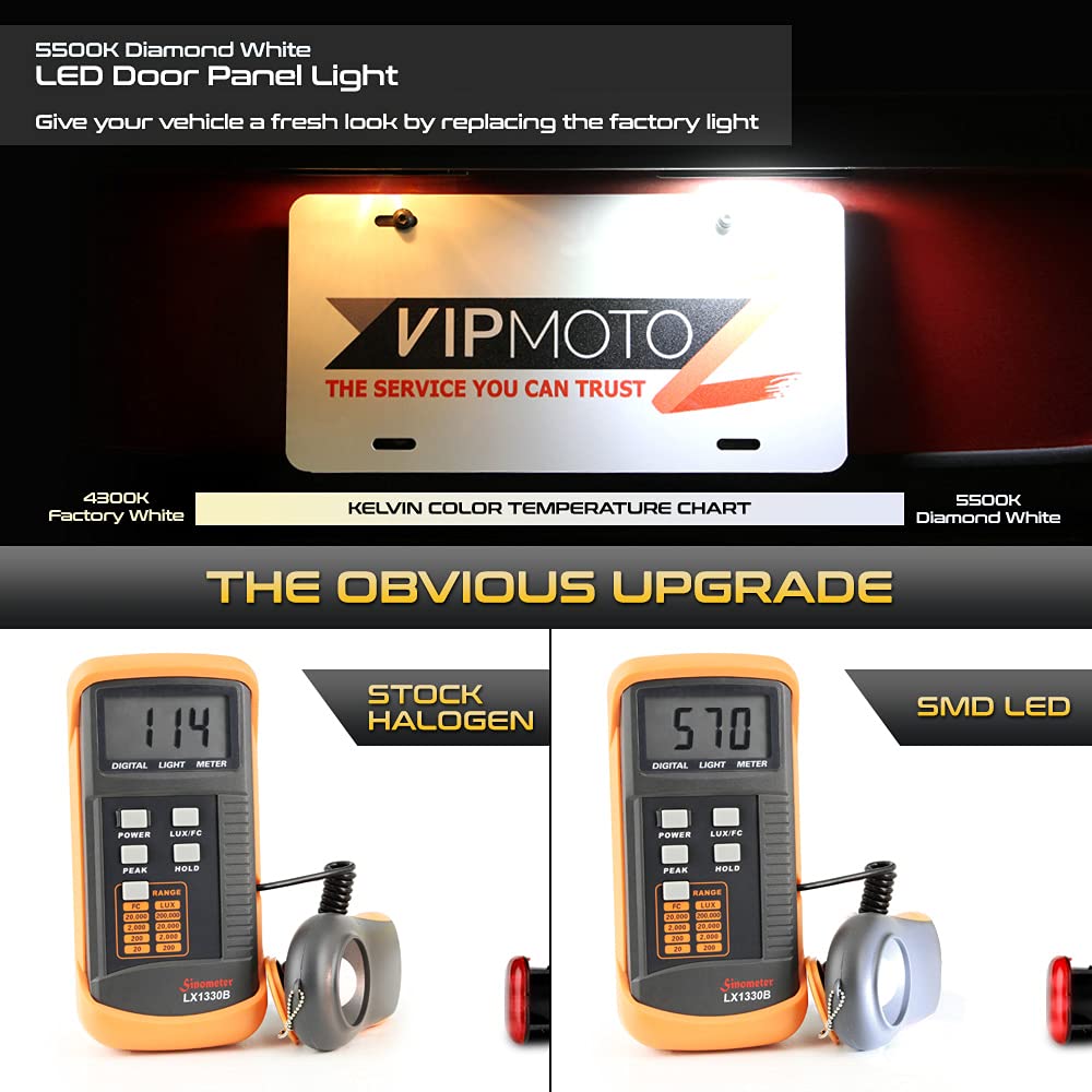 VIPMOTOZ Full LED Interior Side Door Panel Lights Set for Chevy GMC C/K Silverado Sierra 1500 2500 3500, White & Red, 2-Piece