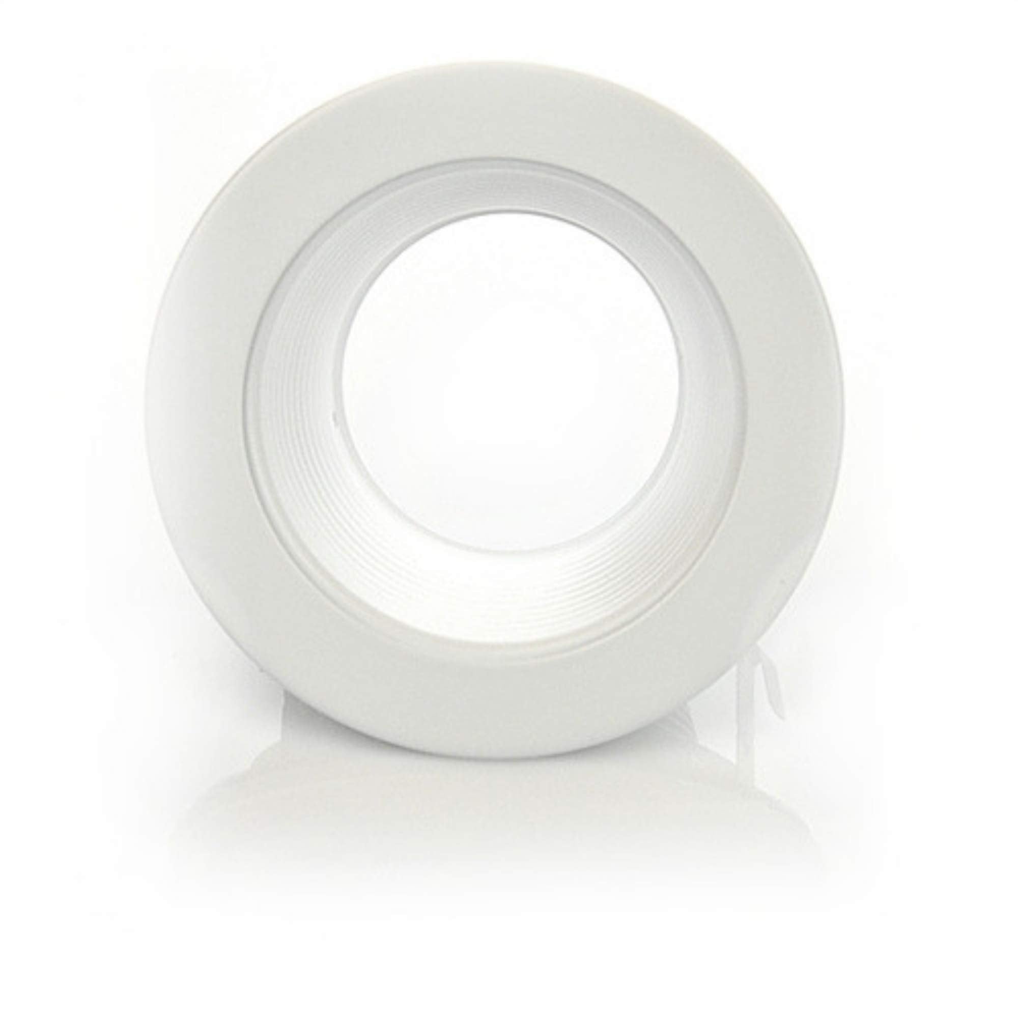 4 Inch Light White Stepped Baffle Trim - For 4" Recessed Can, Fits Halo/Juno Remodel Housing, Four Bros Lighting Sb4/Wht, 6 Pack (White)