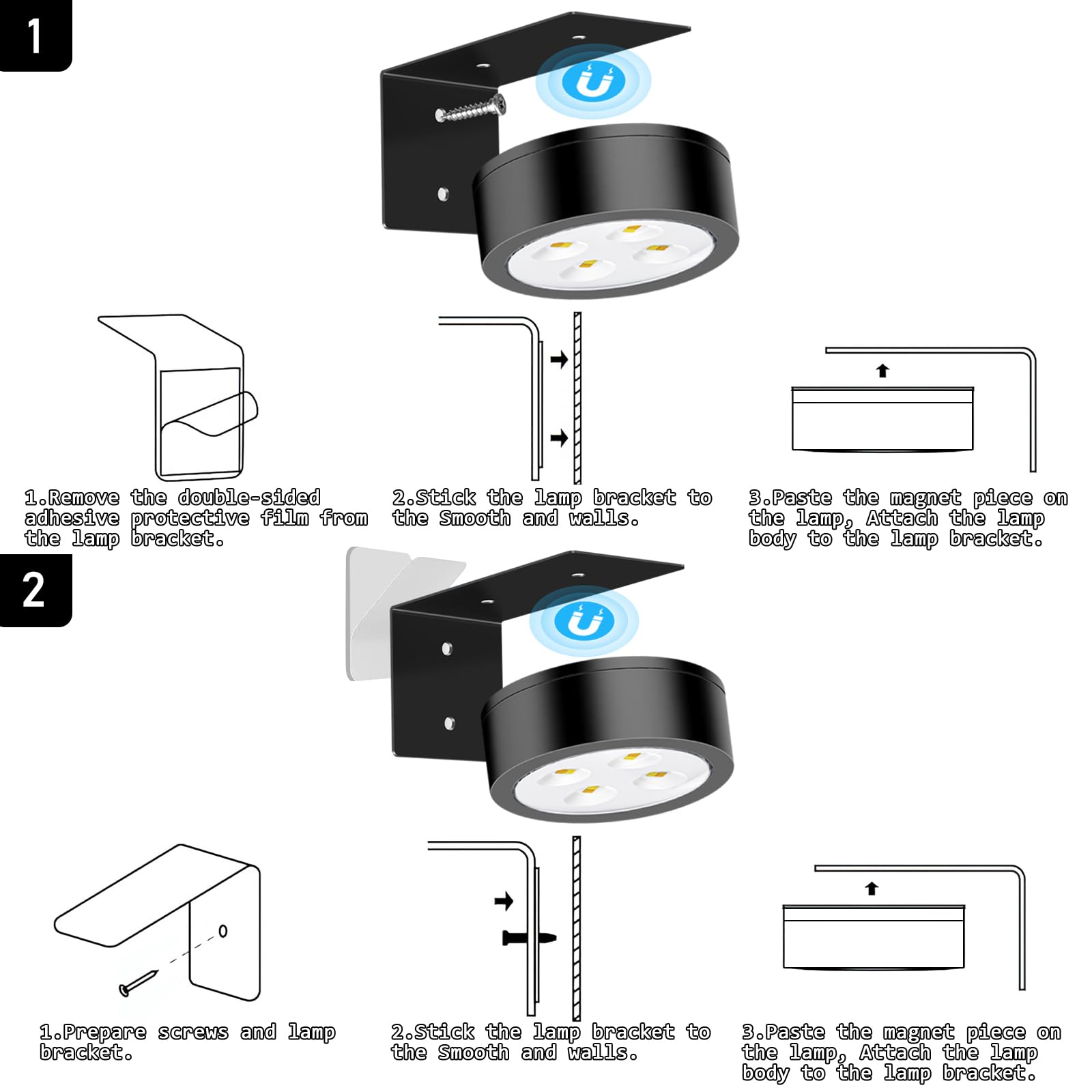 Libuam Wireless Battery Operated discomfort-reducingting Light With Remote Control 3 Lighting Modes Magnetic Led Art Display Light For Picture Frame  Dimmable And Timer  Wall Decor Display Light 3Pack Black