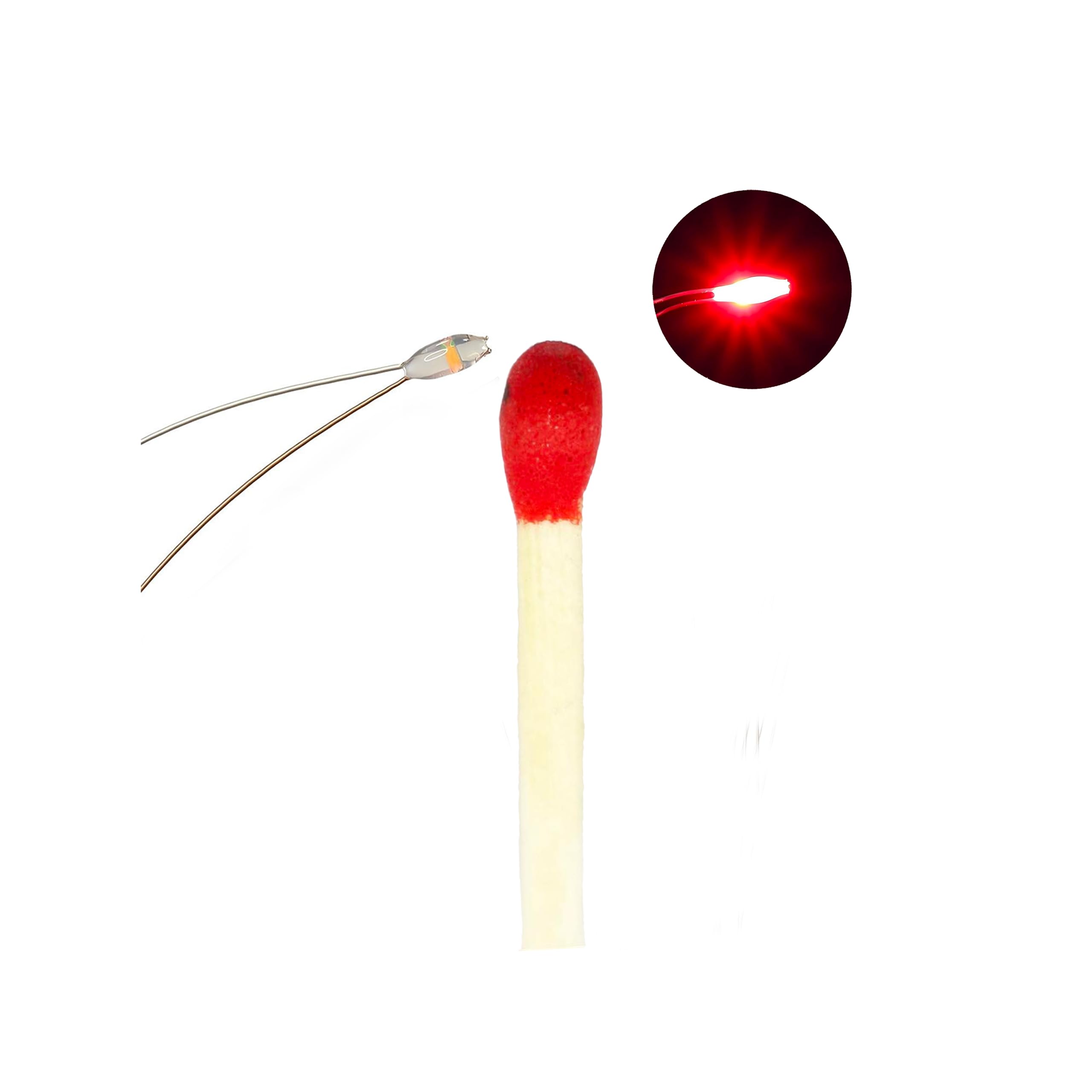 20 Pcs Micro LED, Tiny Led Lights for Crafts, Red Mini LED, SMD led 0603, Soldered Micro Litz Wired Leads, Multi-Resistor, Suita