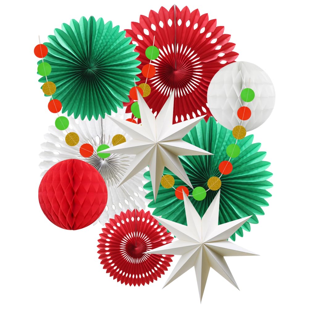 ADLKGG Sage Green Party Decorations  Hanging Paper Fans Circle Garland Paper Lanterns St Patrick s Day Party Supplies  Sage Green Themed Graduation Birthday Wedding Bridal Neutral Baby Shower Decor