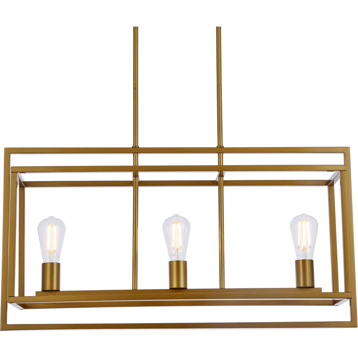 Living District Voir 3-Light Mid-Century Metal Pendant in Brass
