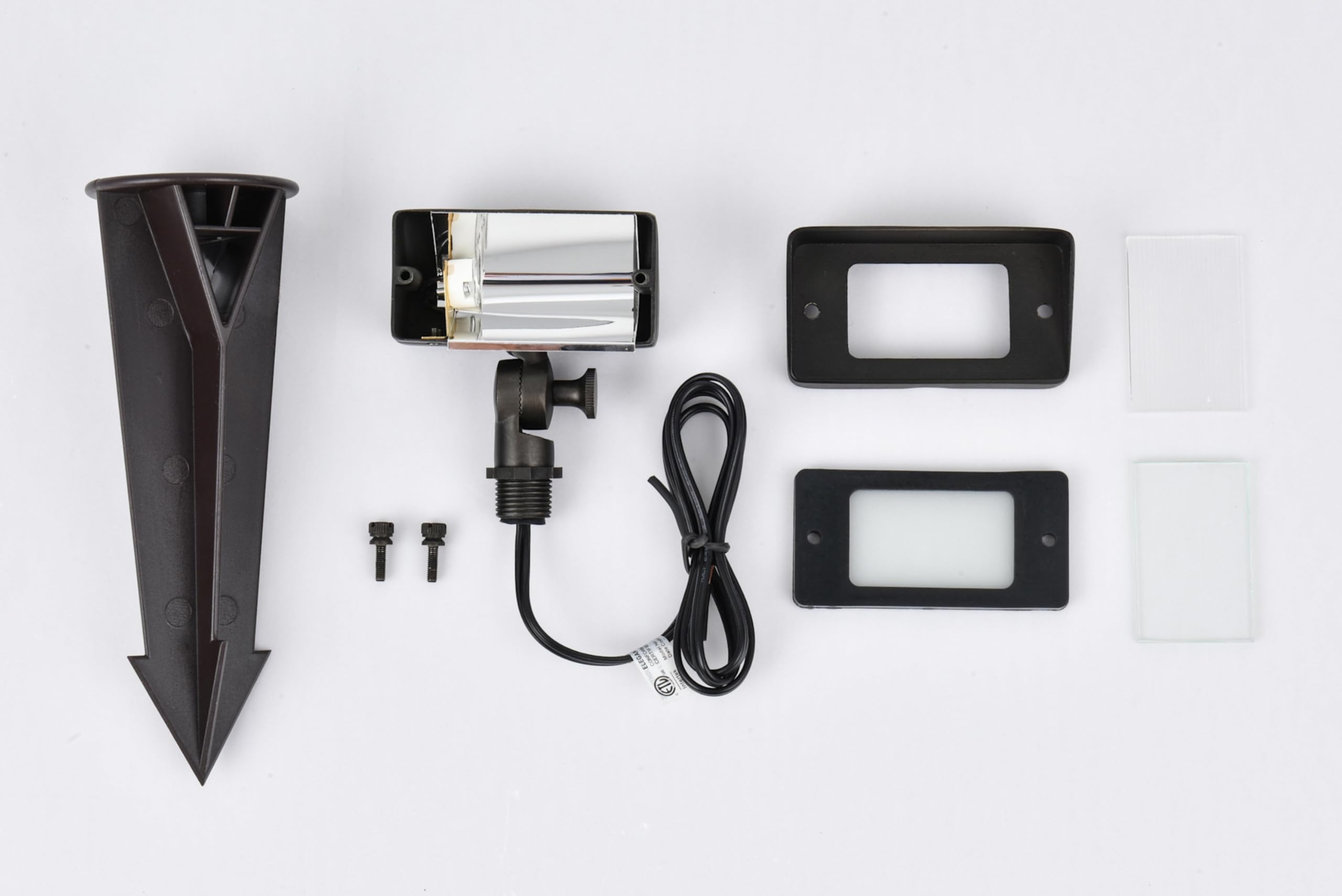 Elitco Lighting C046 Landscape-spotlights Flood W2 D4 H6 Antique BRASSINCLUDES STAKEG4 Halogen 35W(Light Source NOT Included)