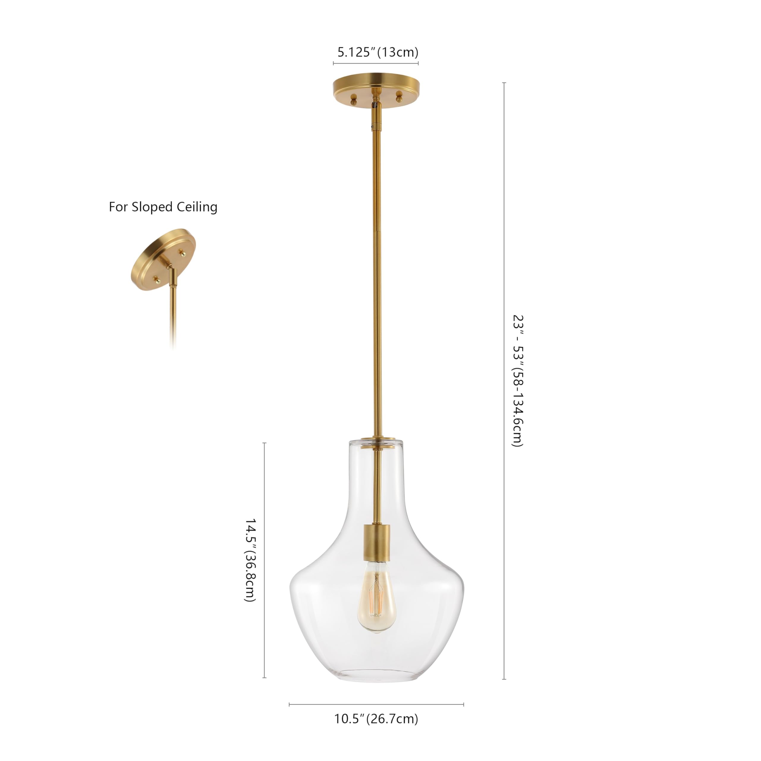 Jonathan Y Jyl6400C Watts 10.5'' 1-Light Mid-Century Modern Iron/Glass Led Pendant Contemporary, Coastal, Vintage Bedroom Living