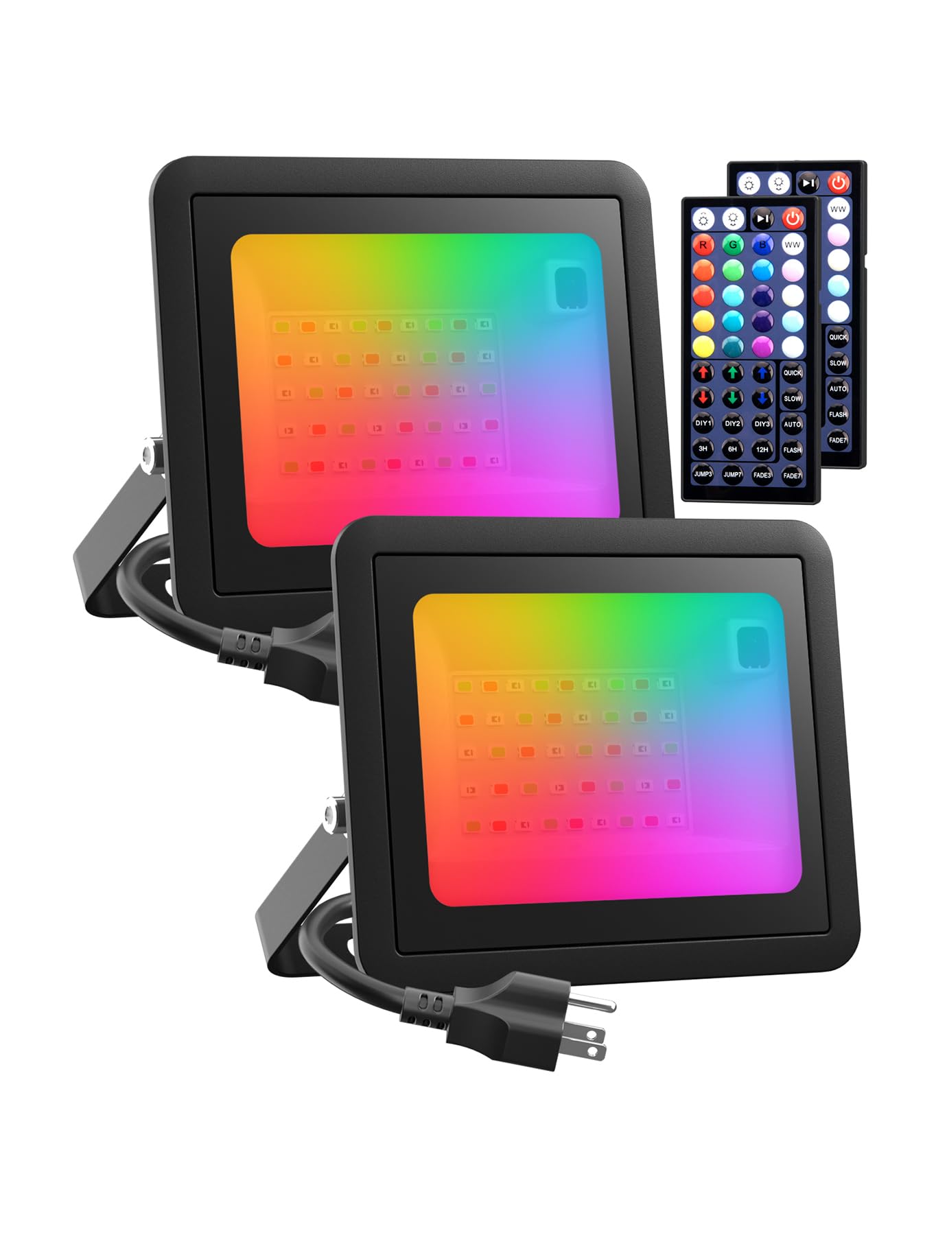 Meloght 40W RGB LED Flood Light with Remote, IP66 Waterproof, Uplighting for Indoor/Outdoor Use, Model MEFLI20