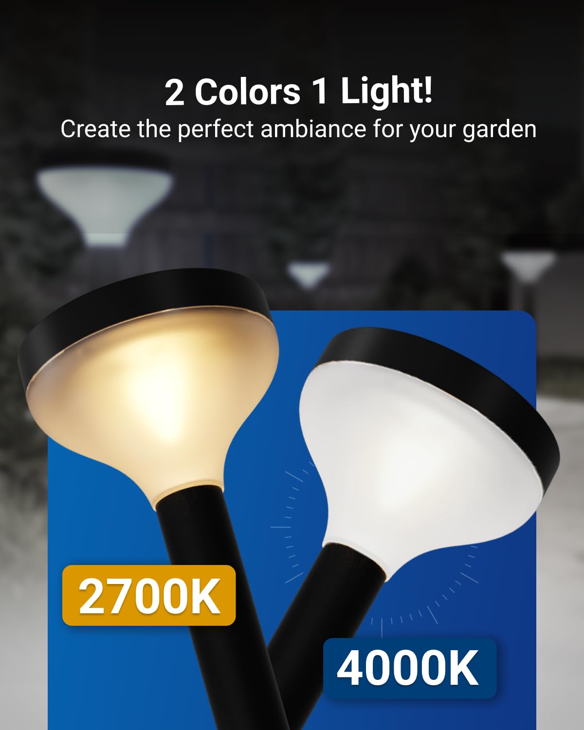 Sunco Lighting 6 Pack Round Solar Pathway Lights, Dimmable 120 LM, 2CCT 2700K/4000K, Durable ABS for Garden, Walkway, Drive