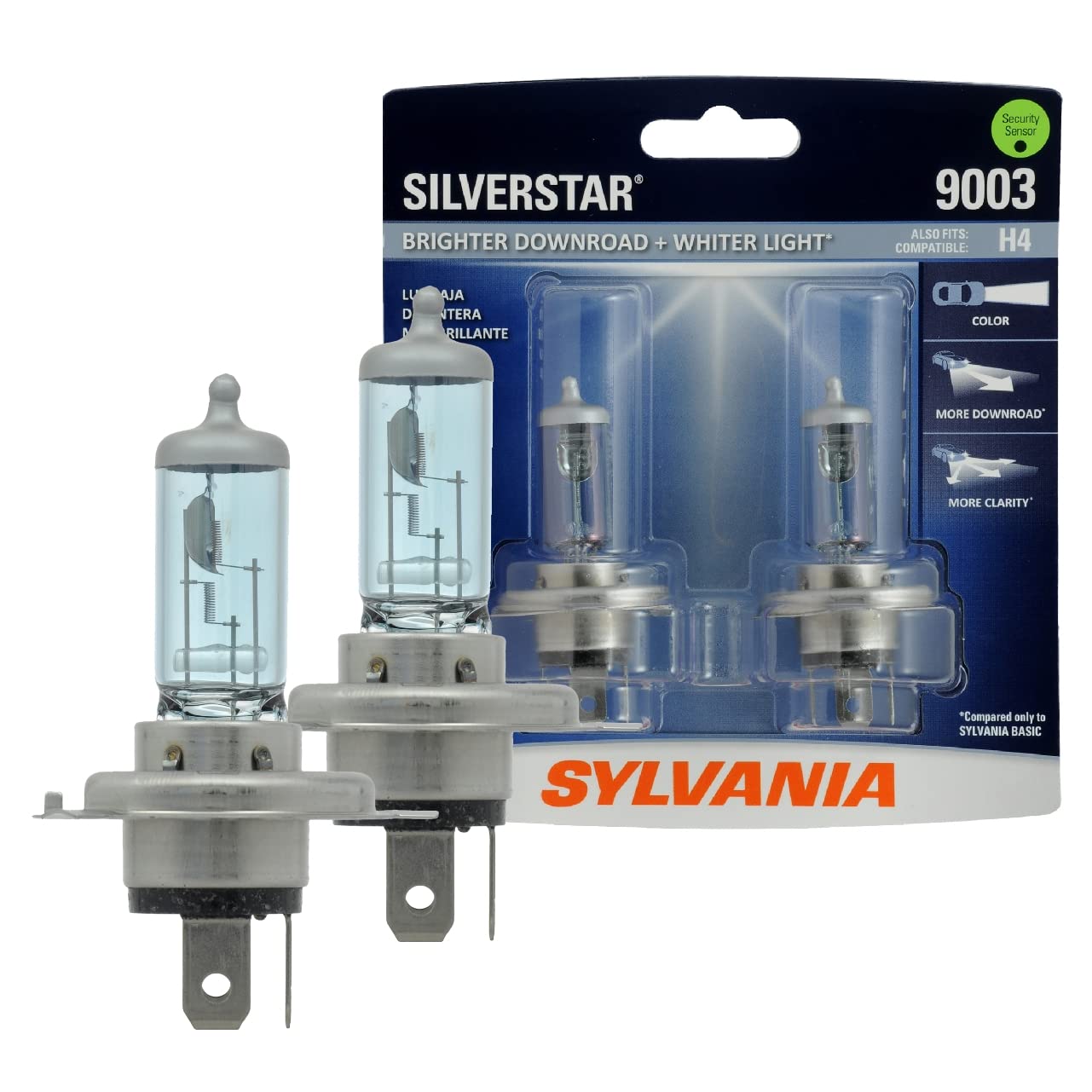 SYLVANIA 9003 SilverStar High Performance Halogen Headlight Bulb, 2 Count, Ideal for High Beam, Low Beam, and Fog Replacement