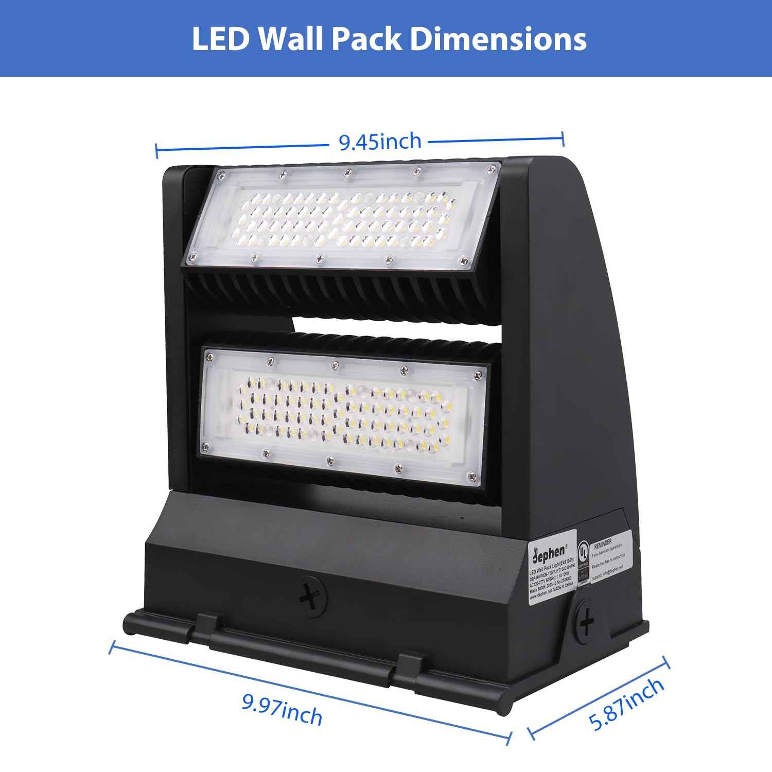 Dephen 120W Led Wall Pack Light With Photocell - 5000K 16200Lm Rotatable Up Down Sconce, Ip65 Dusk To Dawn Outdoor Flood Lightin