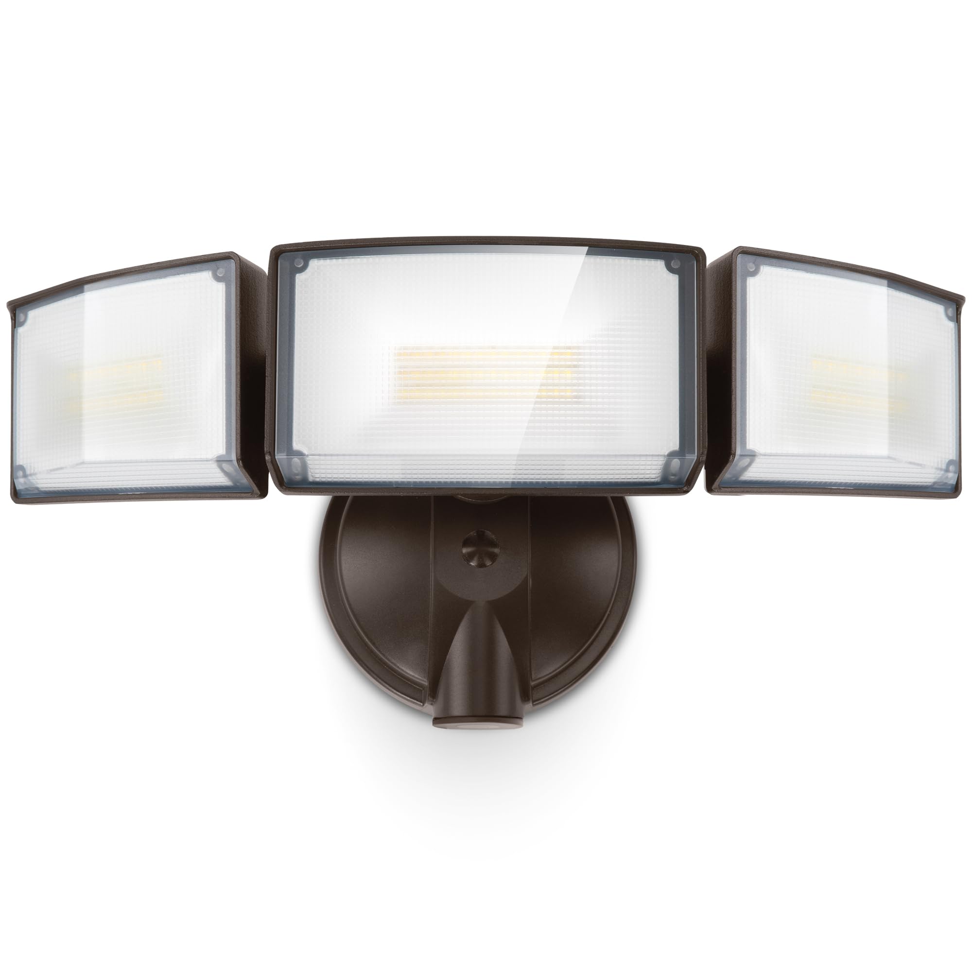 LUTEC 75W LED Flood Light, 8000 Lumens, 3 Adjustable Heads, 5000K Daylight, IP65 Waterproof, 1 Pack, Brown