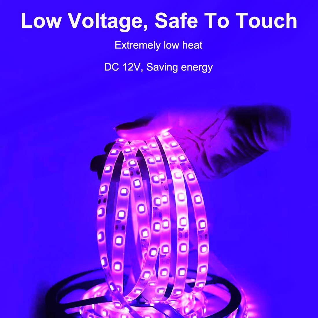 SUYOOULIN LED Strip Lights, SMD 2835, 16.4Ft, DC12V, 1200 LEDs, High Density, Non-Waterproof IP21, Purple