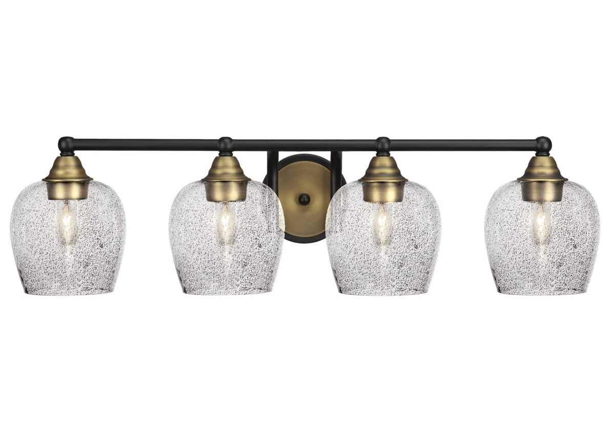 Toltec Lighting Paramount 4 Light Bath Bar In Matte Black & Brass (3424-Mbbr-4812)