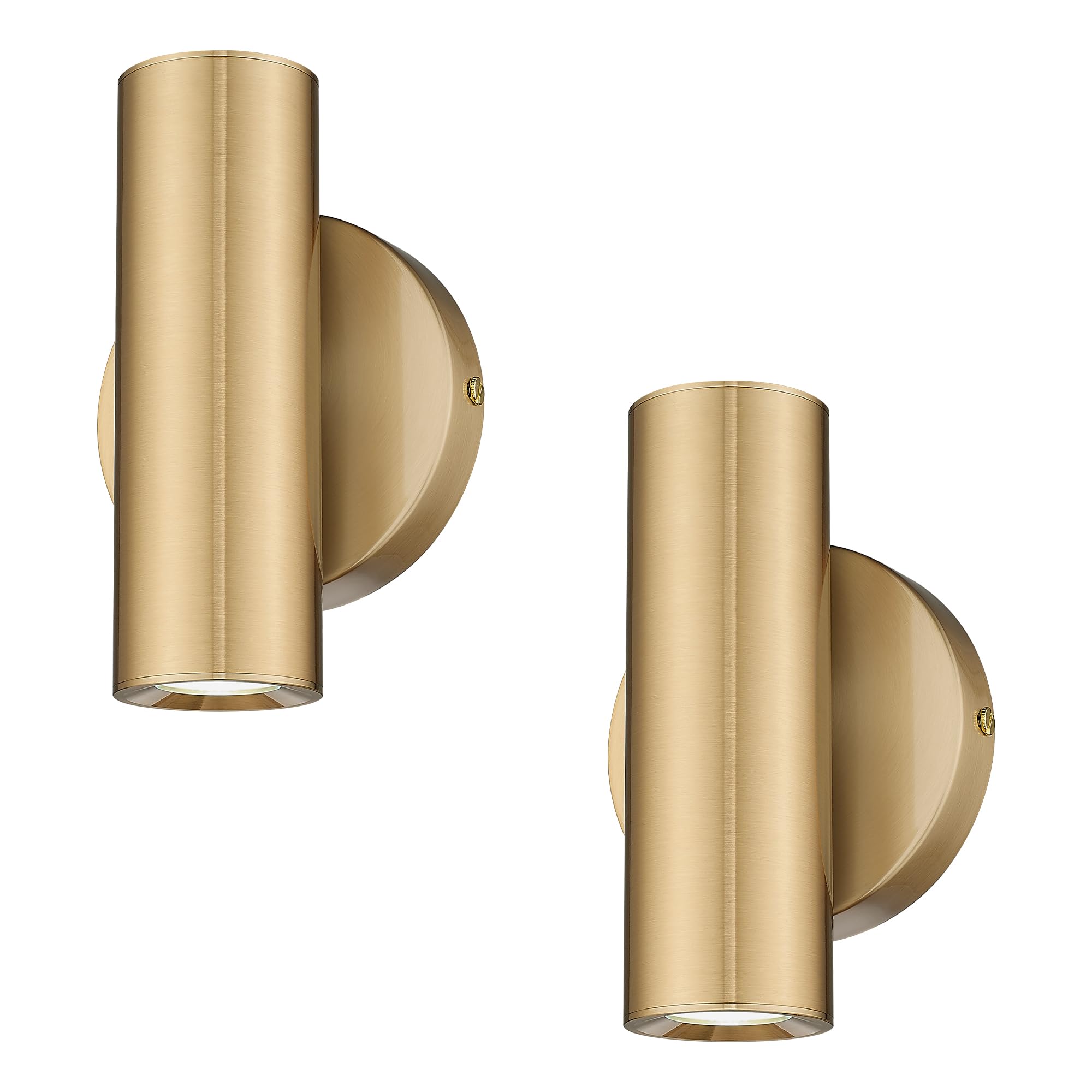 Cargifak Wall Sconces Set of Two  2-Light Brass Wall Sconce  Indoor Up and Down Wall Lamp  Wall Light for Bedroom Bathroom Stair Hallway  WL4830-2W-BB-2pk