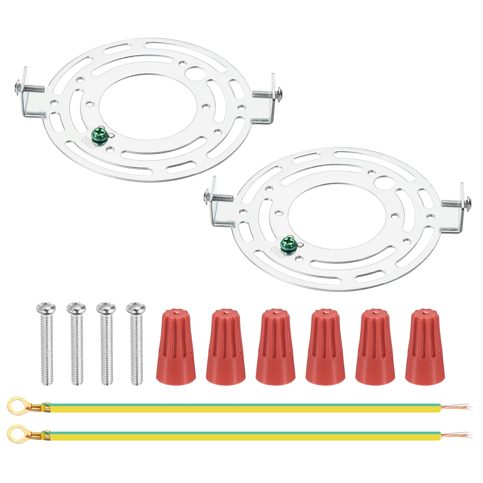 PATIKIL 125mm (4.92) Universal Light Fixture Mounting Bracket Kit, 2 Set Light Crossbar Round Ceiling Plate with Screw for Wall 