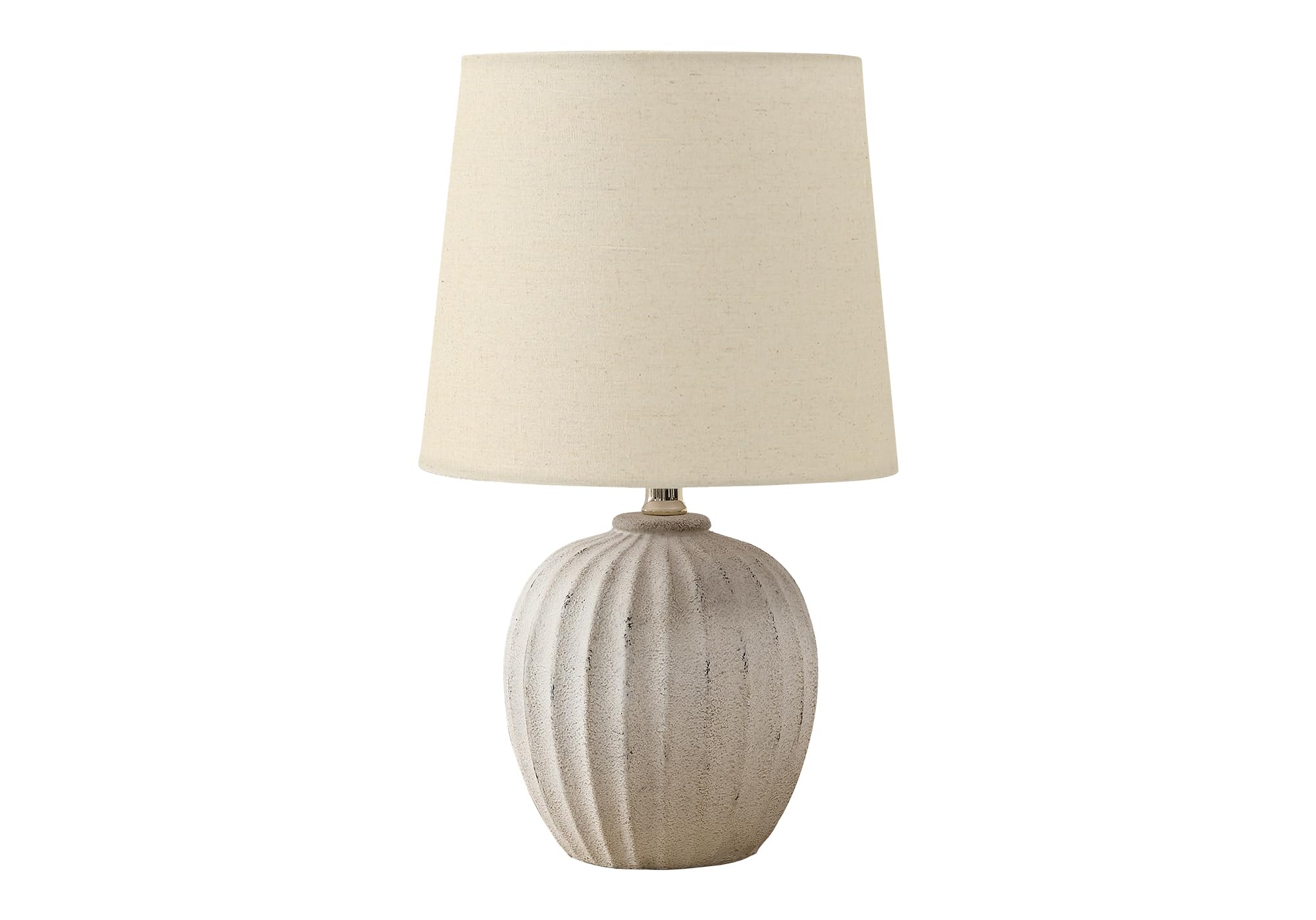 Monarch Specialties Table Lamp I 9867, Beige Resin, Beige Shade, 19inH, 11inL x 11inW, Transitional Design