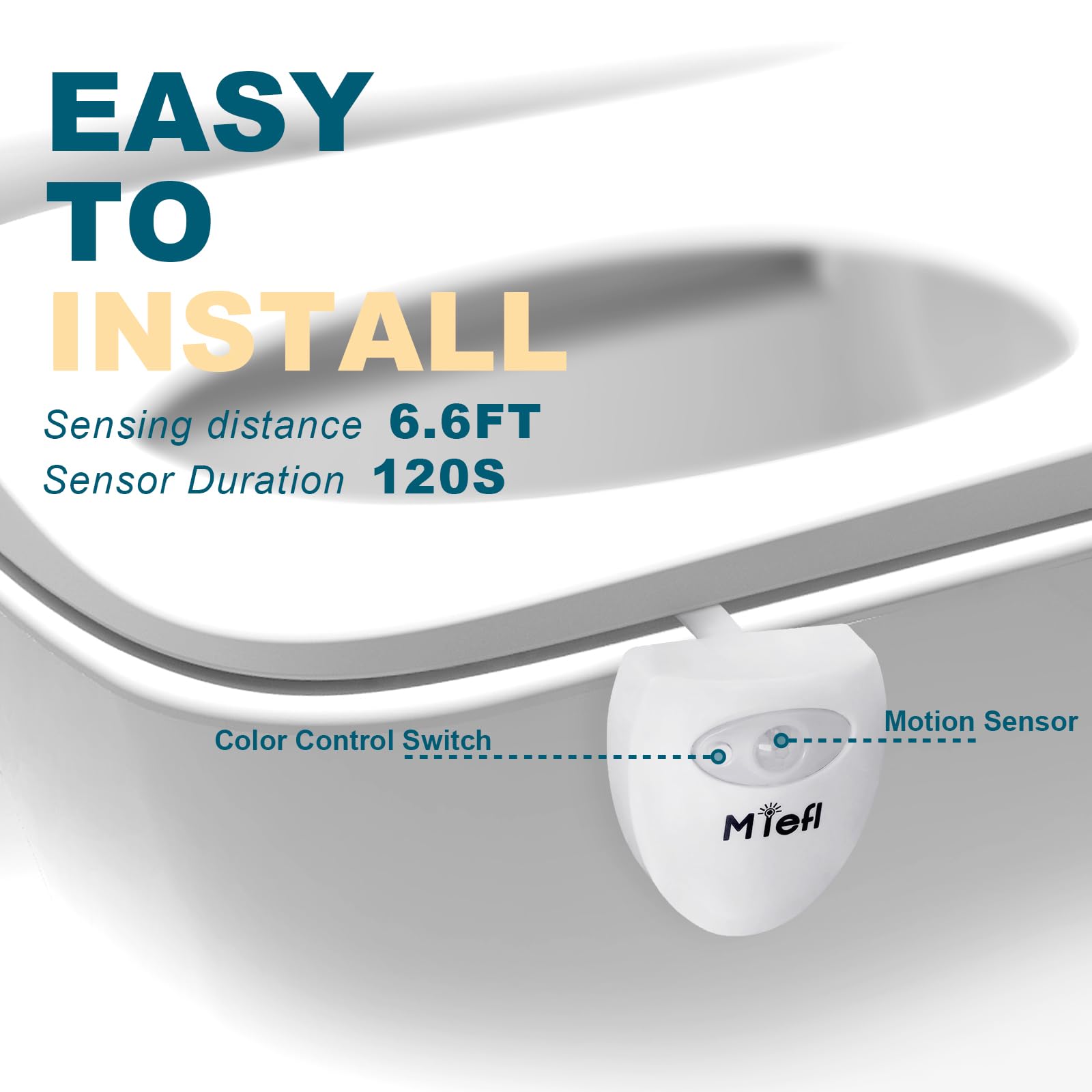 Miefl Toilet Light Motion Sensor Activated, 16 Colors Changing Led Glow Bowl, Inside Toilet Night Lights For Bathroom, Smart Potty Light Funny Ideal Gift For Dad Teen Boy Girl Adult-Shield Shape