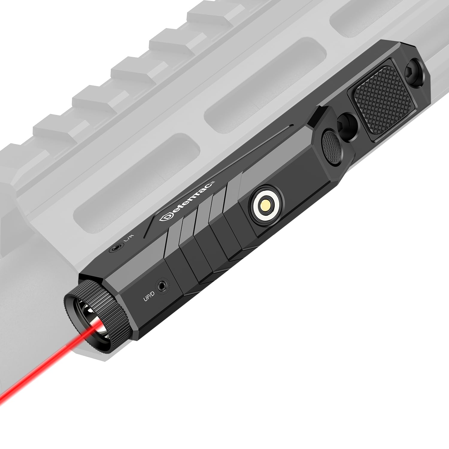 DEFENTAC 1600 Lumens Red Laser Light Combo Compatible with M-Lok Rail  Low Profile Tactical Sporting Equipment Laser Sight with Momentary and Strobe  Built-in Pressure Switch  Magnetic Rechargeable