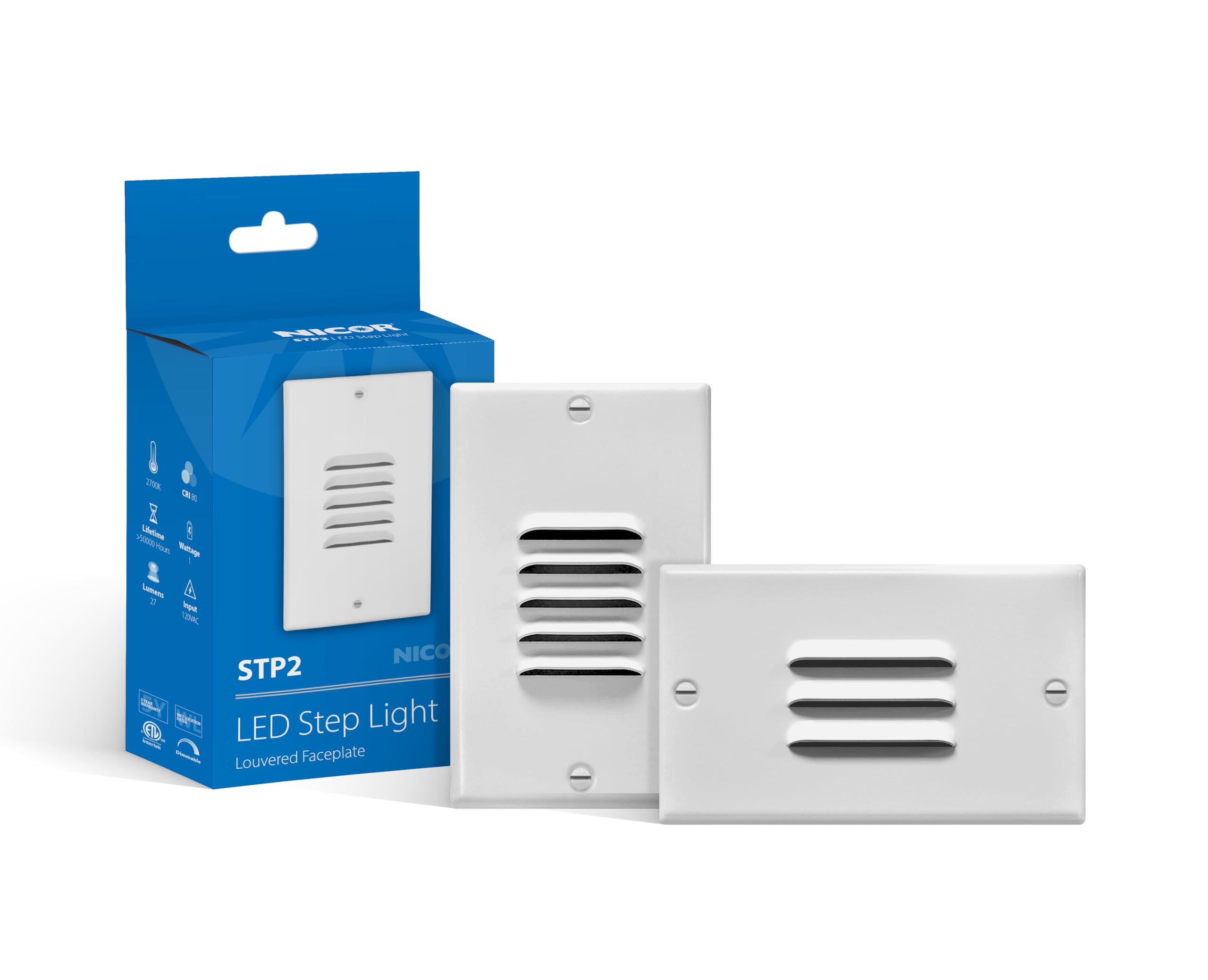 STP2 Louvered White LED Step Light (STP2L120WH)