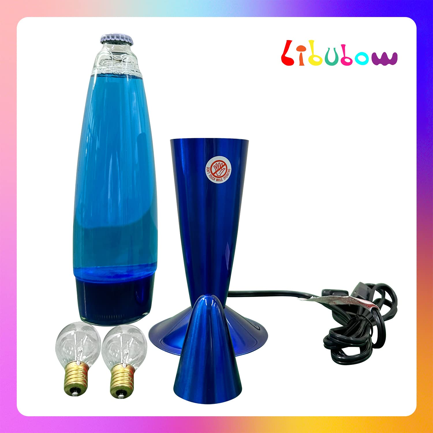 16 Inch Blue Liquid Motion Lamp, 2 Bulbs, Blue Lamp Night Light, Relaxing and Soothing Light Home Decor Living Room Office Bedro