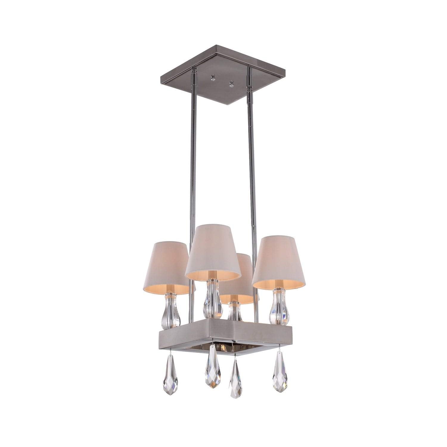 Zeev Lighting Sophia Mini Chandelier, Chrome, 14&quot;X14&quot;X49.75&quot;, Stylish Modern Lighting