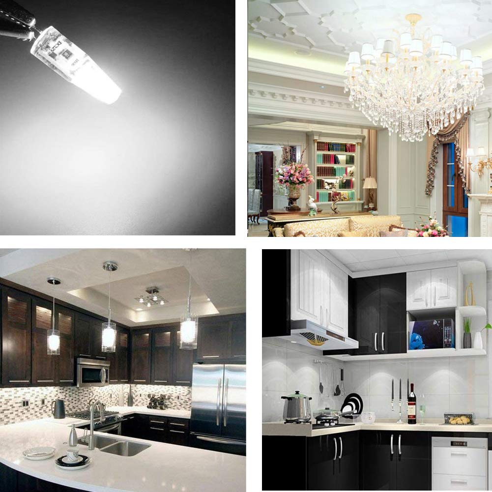 G4 Led Bulb 2W Equivalent To 20W T3 Jc Type Bi-Pin G4 Base Halogen Bulb, Ac/Dc 12V Daylight White 6000K G4 Bulb For Under Cabine