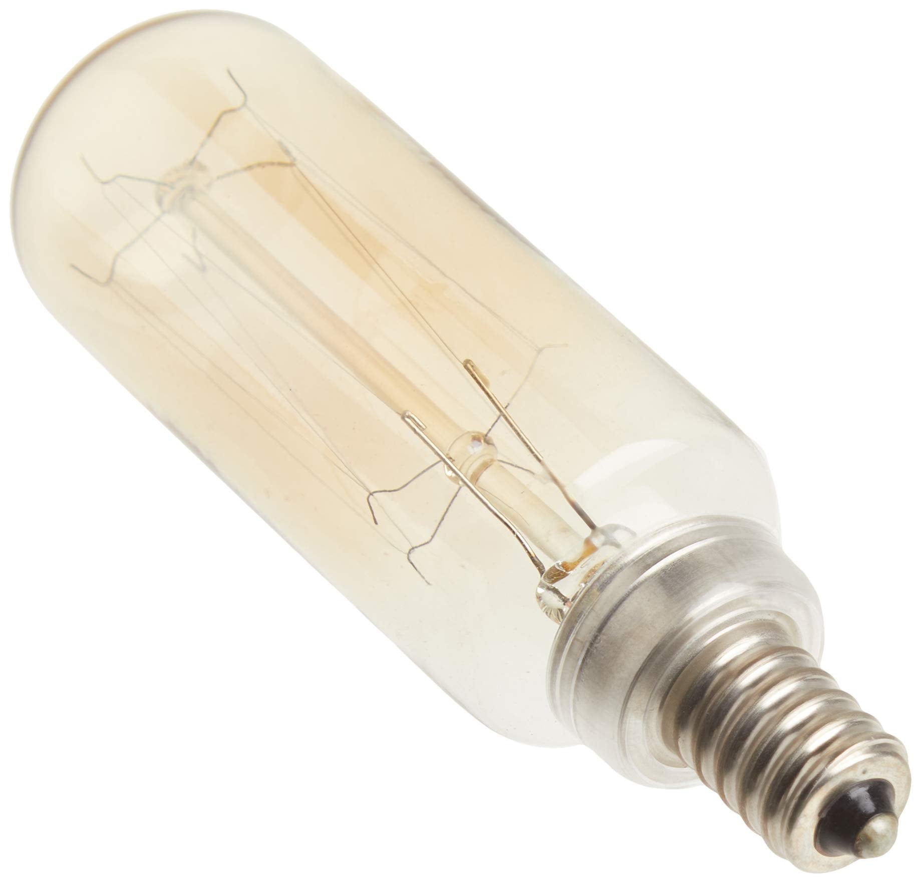 Satco S2420 40 Watt 20 Lumens T9 Incandescent Candelabra Base Soft White 2700K Vintage Cage Gold Coil Design Light Bulb, Dimmabl
