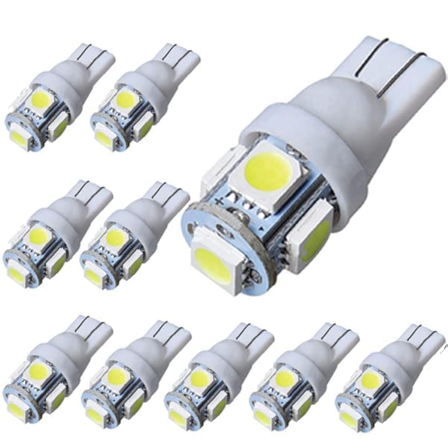Jtech 10X T10 194 168 2825 W5W Super Bright White Led Bulb Car Interior Dome Map Door Courtesy License Plate Light