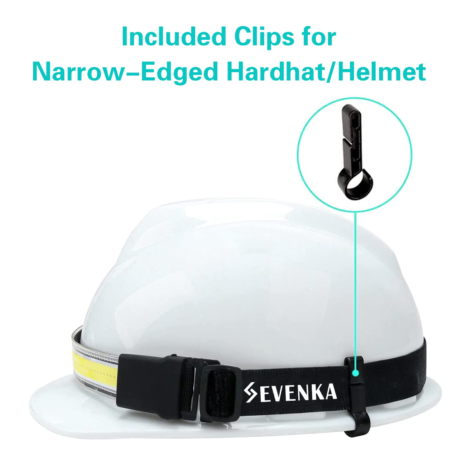 Sevenka Led Headlamp Rechargeable  Bright Headlamp Flashlight  Wide Beam  500 Lumen  210 Illumination Headband Light  3.8 Oz Lightweight Head Lamp With Clips For Hard Hat  Running  Camping  Hiking