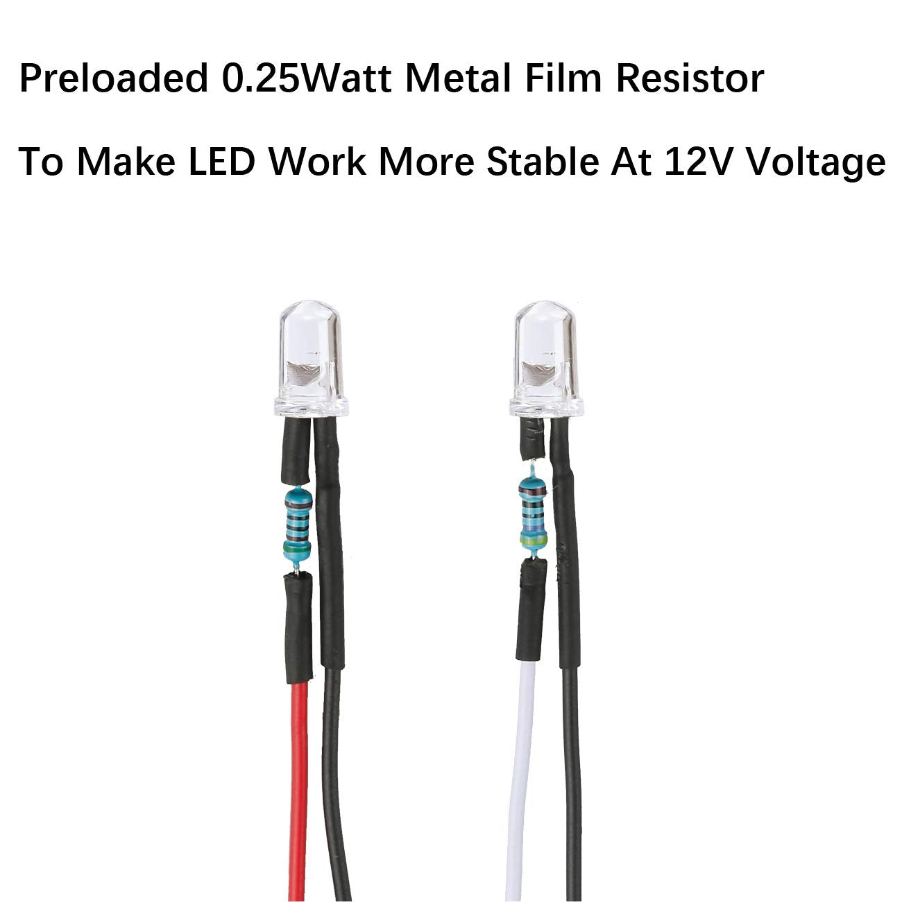 Edgelec 30Pcs 12 Volt 5Mm Warm White Led Lights Emitting Diodes Pre Wired 7.9 Inch Dc 12V Led Light Clear Lens Small Led Lamps