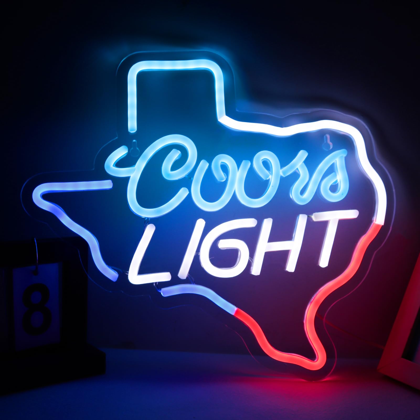 JFLLamp Neon Sign for Wall Decor, 13.8inx12.2in, Acrylic, Texas Model, Suitable for Bedroom, Man Cave, Bar, Pub, Christmas Gift