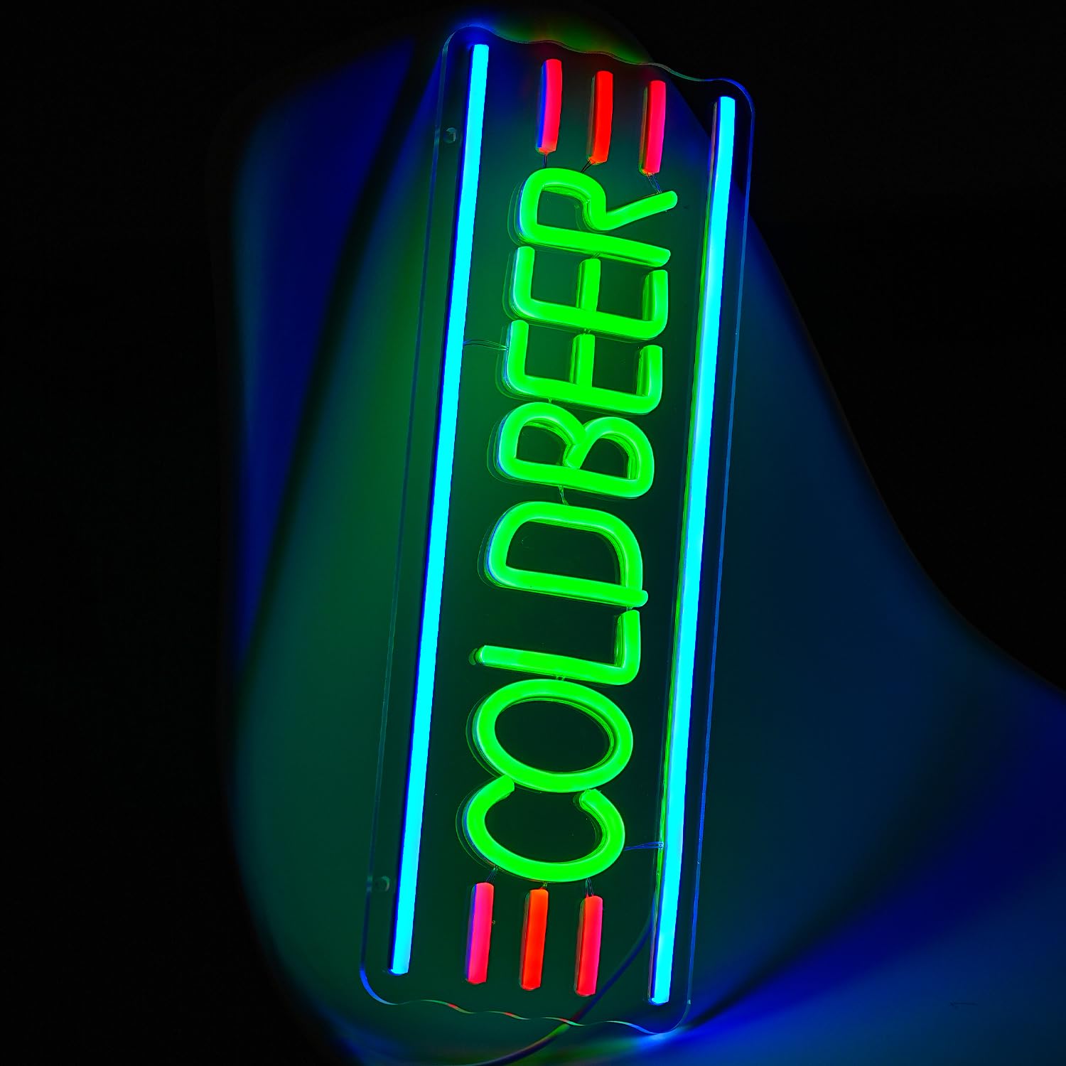 Xixkilly Neon malt-inspired Sign, Dimmable LED Light for Home Bar, Green Plastic, 16.9in x 12.7in
