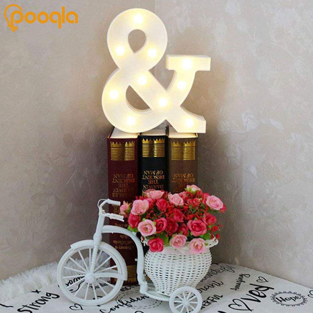 Ampersand Symbol Marquee Letter Lights Alphabet Light Up Sign For Wedding Home Party Bar Decoration &