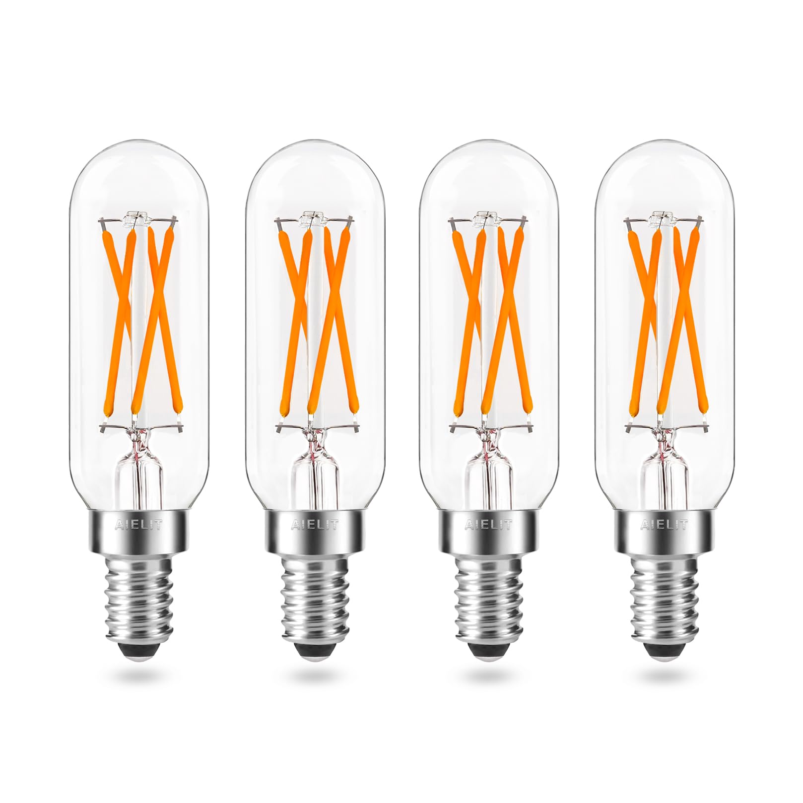 Aielit 40W Equivalent Candelabra Dimmable T8 T6 Vintage Light Bulb, E12 Small Chandelier Base, 4-Watt Tubular Led Filament Bulbs