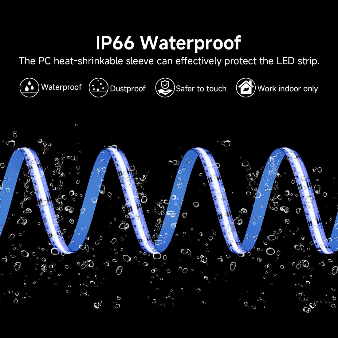 Btf-Lighting Ip66 Rgb Fcob Cob Led Strip 16.4Ftx2 Total 32.8Ft Dc24V 840Led/M Color Changing Flexible High Density Uniform Light