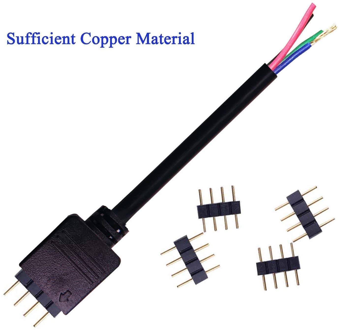 2-Pack Dc 1 Female To 2 Way 4 Pins Splitter Cable For Rgb Led Strip,Dc Power Adapter For Pautix Cct Cob Led Strip Light(1 To 2)